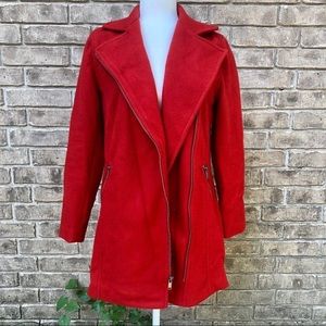 Old Navy Red Pea Coat with zippers